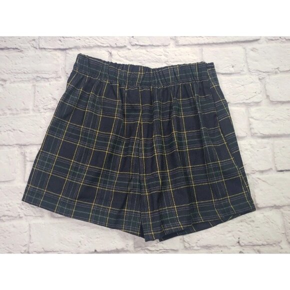 Cali 1850 Blue Green Mini Pleated Skort Skirt XSmall Plaid - Picture 3 of 6